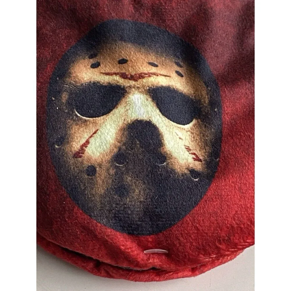 Friday The 13th Jason Voorhees Slippers Fuzzy Socks Cozy Size 6-12 Non‎ Slip NEW